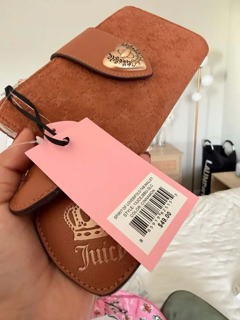 Juicy Couture Spirit of Love Bifold Tab Wallet Cinnamon
